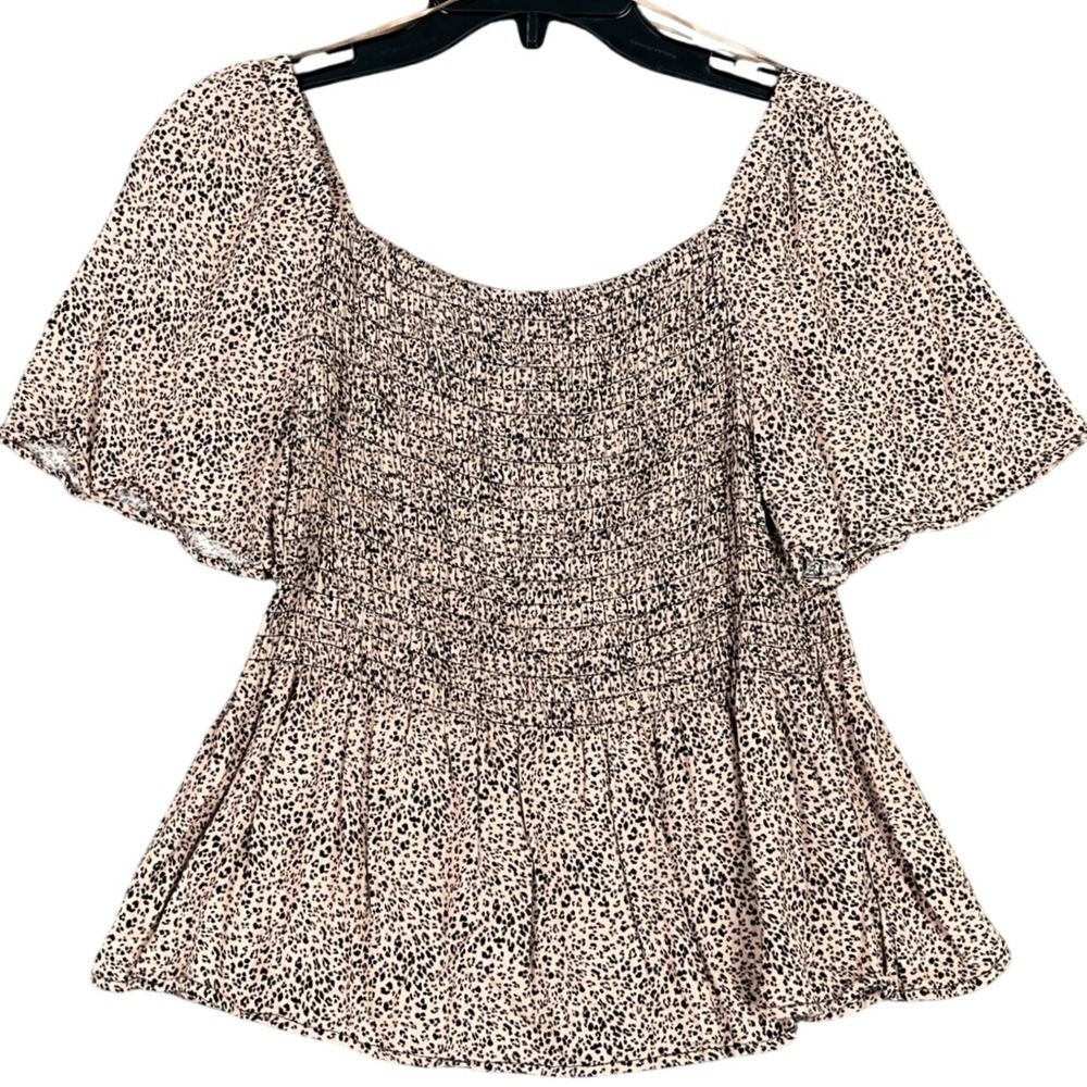 Urban Romantics Blouse Ditzy‎ Floral Size M Smocked Square Neck Fairy Babydoll